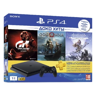 PlayStation ойын консолі PS4 Slim 1TB Bundle (HZD/GTS/GOW4)