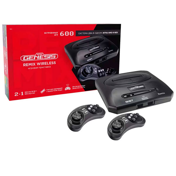 Игровая консоль Retro Genesis Remix Wireless (8+16Bit) + 600 игр
