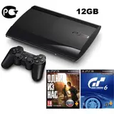 Игровая консоль Sony Playstation 3 Super Slim 12 GB (4308A)  +The Last of Us +Grand Turismo 6