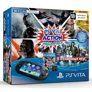 Игровая консоль Sony PS Vita 2000 + Mega Pack Action + карта памяти 8Гб