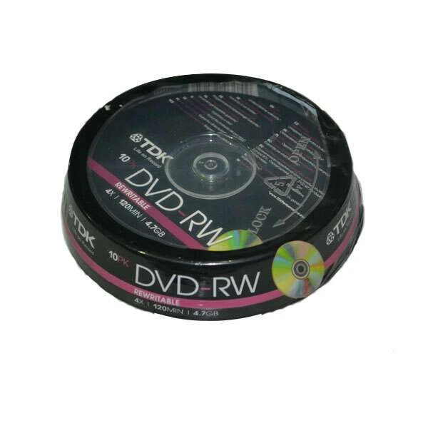DVD-RW TDK 4.7Gb (t19525) CD TDK Cake Box (10шт.)