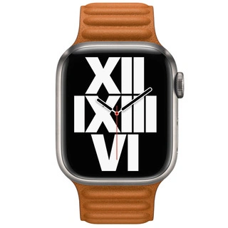 Ремешок Apple 41mm Golden Brown Leather Link S/M (ML7K3ZM/A) - фото 2