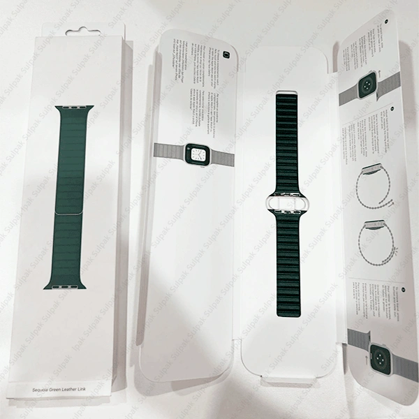 Apple бауы 41mm Sequoia Green Leather Link S/M (ML7P3ZM/A) - фото 4