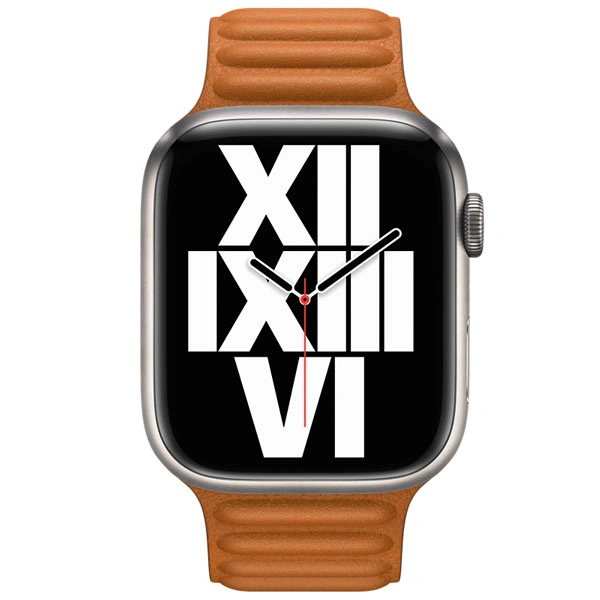 Ремешок Apple 45mm Golden Brown Leather Link S/M (ML7U3ZM/A) - фото 2