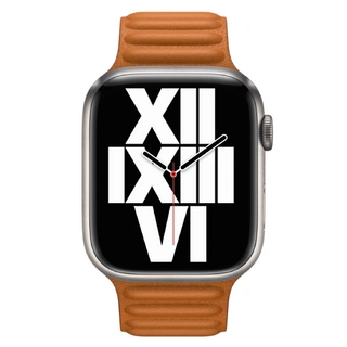 Ремешок Apple 45mm Golden Brown Leather Link M/L (ML7V3ZM/A)
