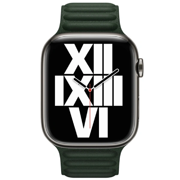 Apple бауы 45mm Sequoia Green Leather Link M/L (ML803ZM/A) - фото 2