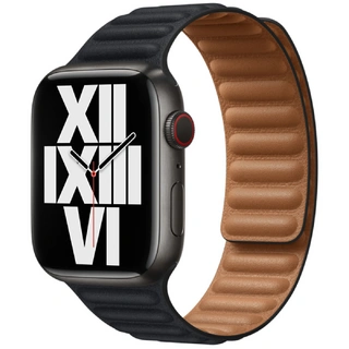 Apple бауы 45mm Midnight Leather Link M/L (ML823ZM/A)