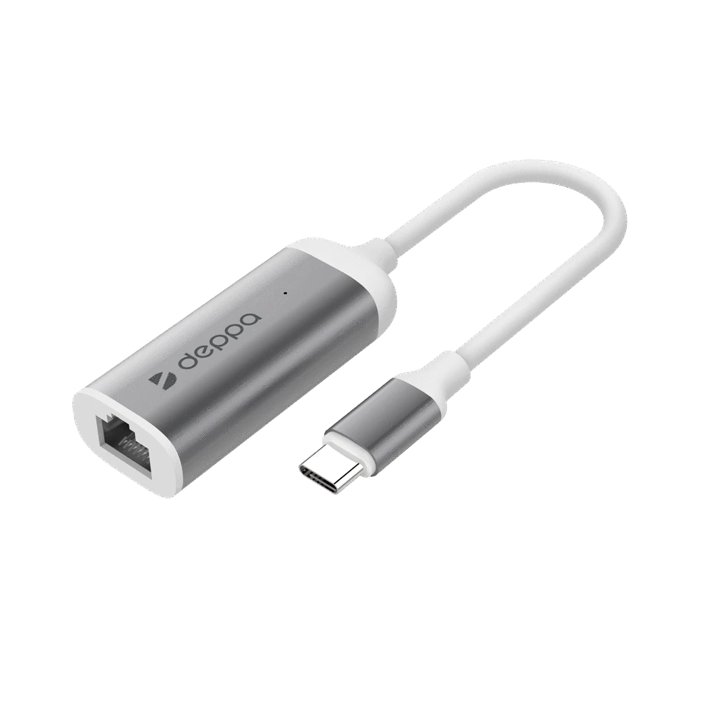 Адаптер Deppa 73119 USB Type-C - Gigabit Ethernet, графит