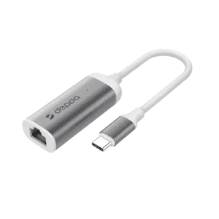 Адаптер Deppa 73119 USB Type-C - Gigabit Ethernet, графит