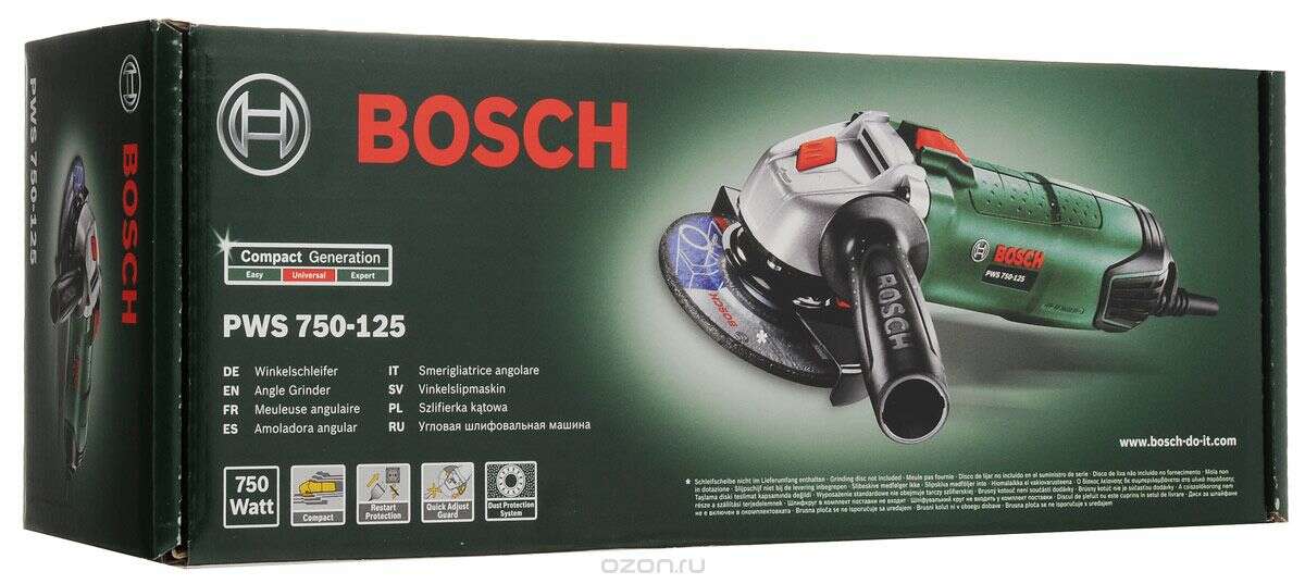 Угловая шлифовальная машина Bosch PWS 750-125