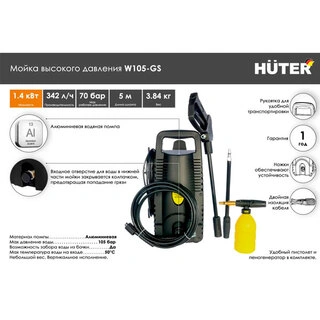 Мойка высокого давления Huter W105-GS