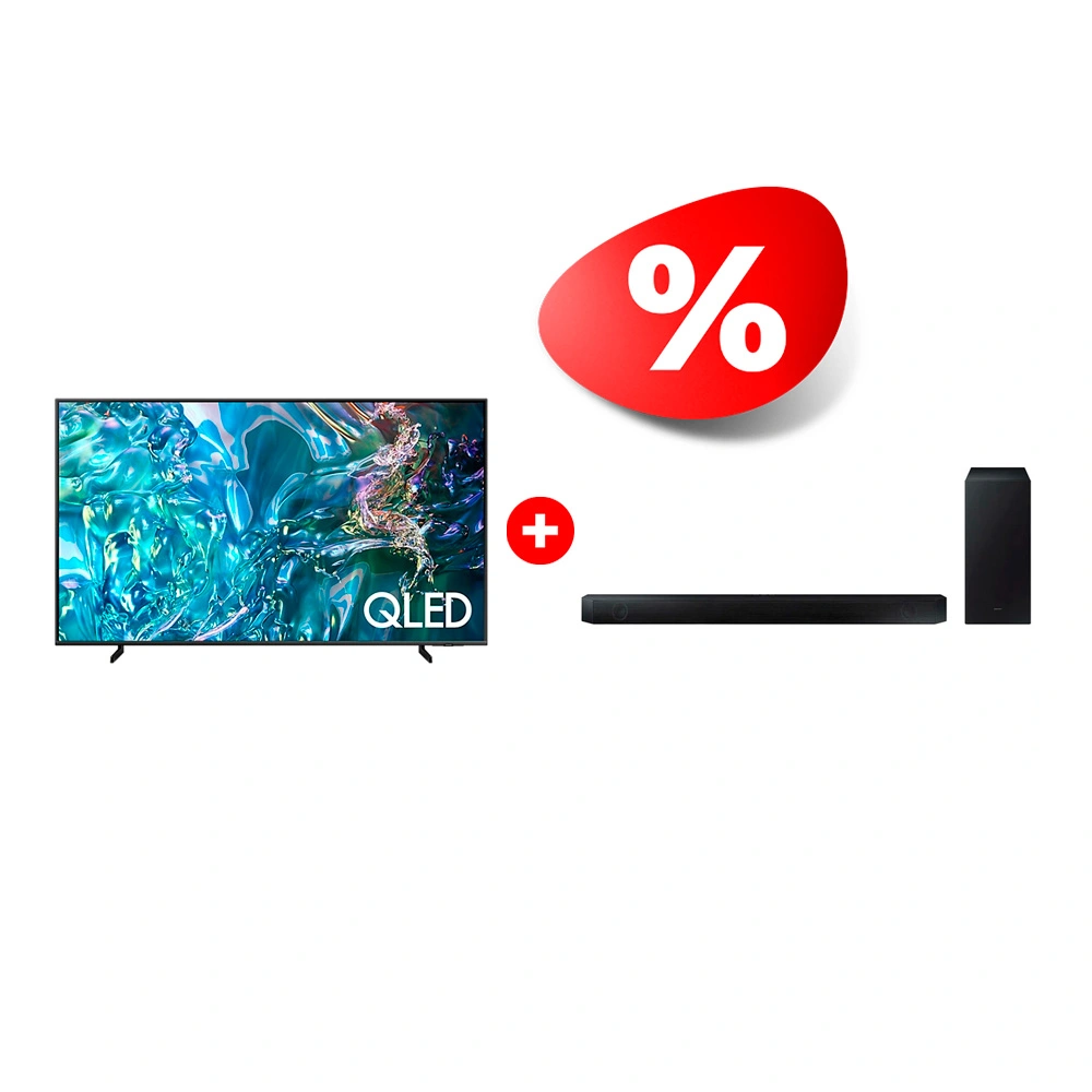 Комплект Саундбар Samsung HW-B550/RU + QLED телевизор Samsung QE75Q60DAUXCE 