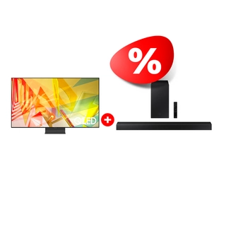 Жиынтық Samsung саундбары HW-A450/RU + QLED Samsung теледидары QE55Q90TAUXCE 