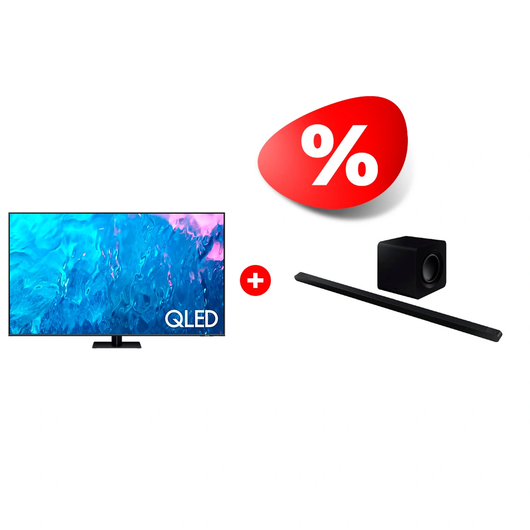 Комплект Саундбар Samsung HW-S800B/RU + QLED TV Samsung QE65Q70CAUXCE