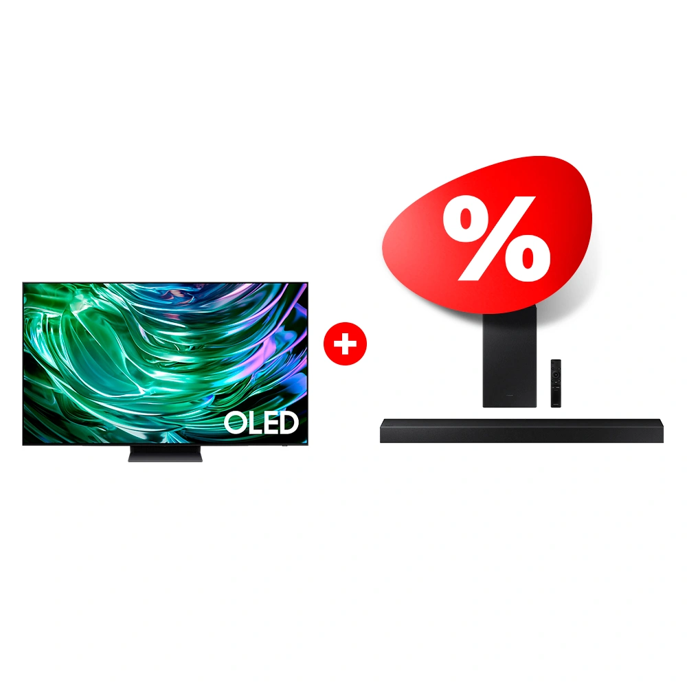 Комплект Саундбар Samsung HW-A450/RU + OLED телевизор Samsung QE55S90DAUXCE 