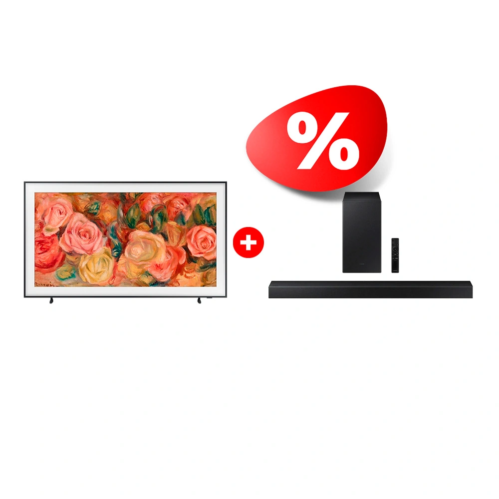 Комплект Саундбар Samsung HW-A450/RU + QLED The Frame телевизор Samsung QE43LS03DAUXCE 
