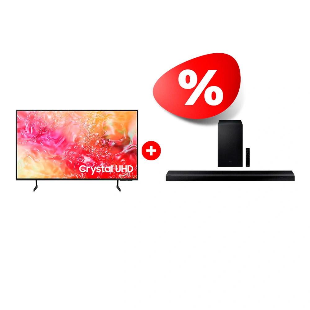 Комплект Саундбар Samsung HW-Q700A/RU + LED телевизор Samsung UE43DU7100UXCE 