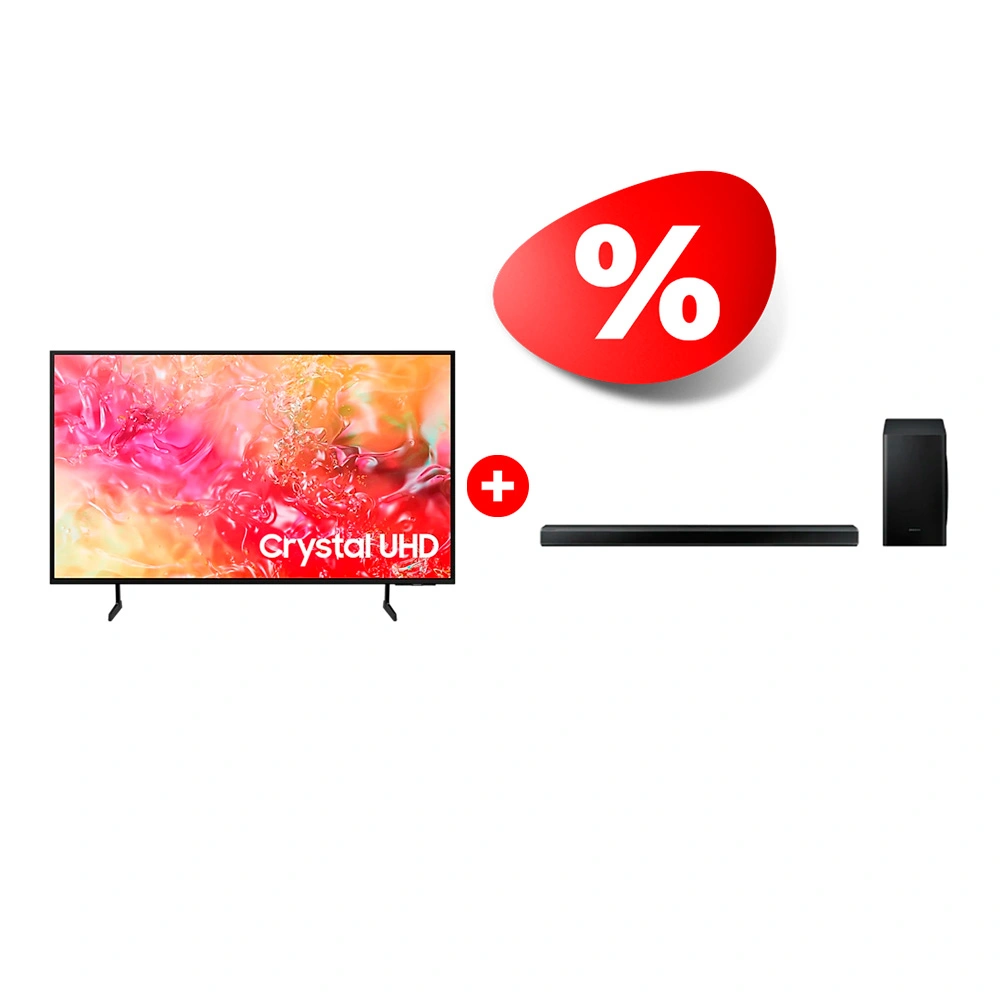 Комплект Саундбар Samsung HW-Q70T/RU + LED телевизор Samsung UE50DU7100UXCE 
