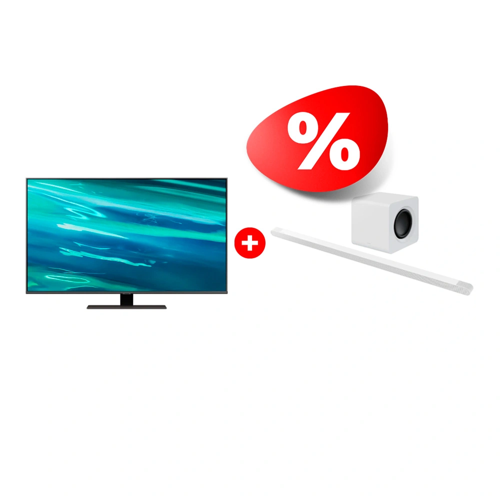 Комплект Саундбар Samsung HW-S801B/RU + QLED телевизор Samsung QE50Q80AAUXCE 