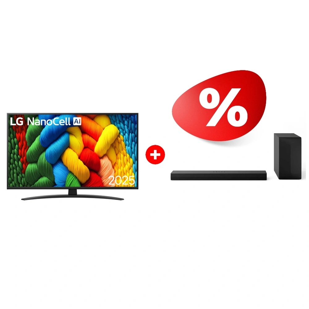 Комплект Саундбар LG S60T + LED телевизор LG 50NANO81A6A 