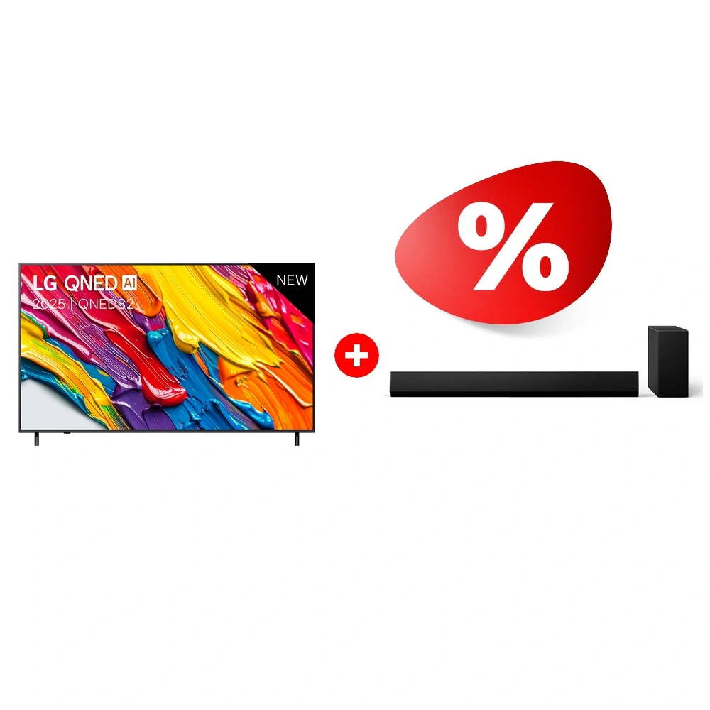 Комплект Саундбар LG SG10TY + QNED телевизор LG 43QNED82A6B 