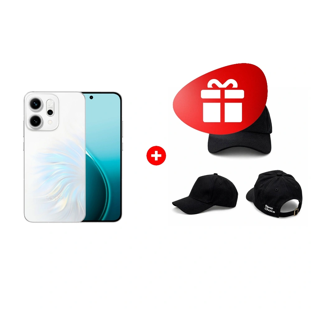 Комплект Смартфон OPPO Reno14 5G 12/512GB Opal White + Бейсбольная кепка Oppo Reno Choice 