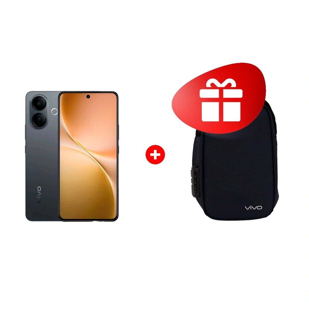 Комплект Смартфон Vivo V60 Lite 8/128GB Black + Спортивная ранец-сумка Vivo satchel bag 