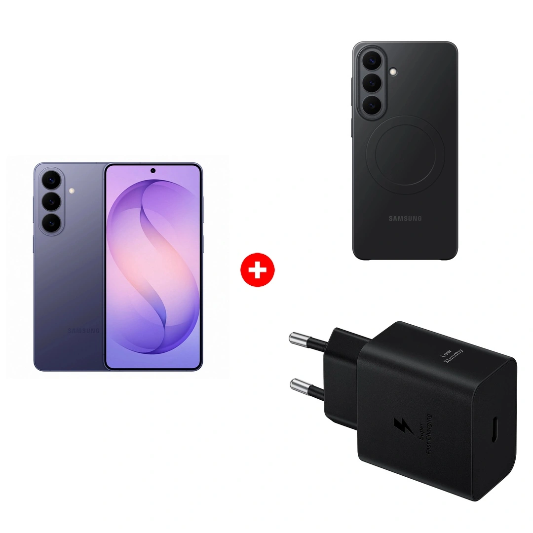 Жиынтық Смартфон Samsung Galaxy S26+ 12/256GB Cobalt violet + Адаптер Samsung 45W Power Adapter (w/o Cable), черный, EP-T4511XBEGRU + Чехол Samsung для Galaxy S26+ Slim Magnet Case 