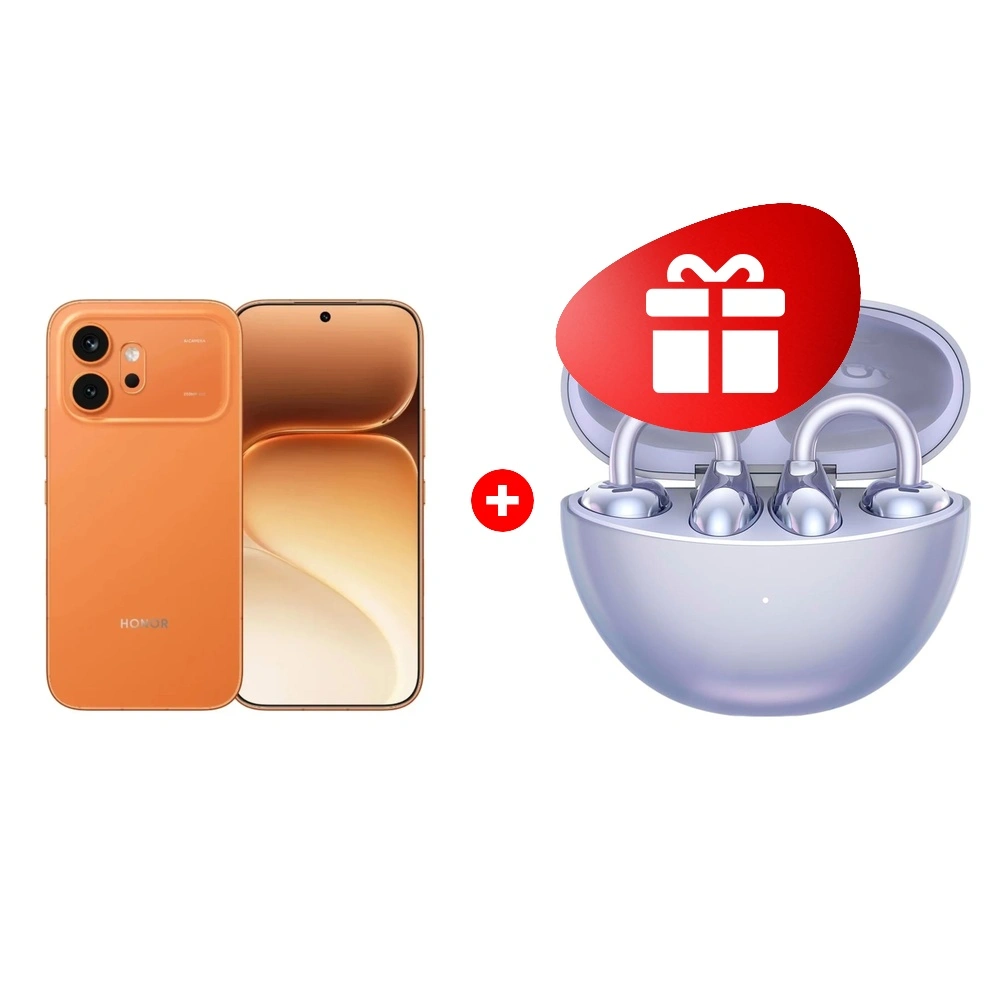 Комплект HONOR 600 8/512GB Orange + HONOR TWS CHOICE Earbuds Clip Purple 