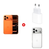 Жиынтық Apple iPhone 17 Pro Max 12/256GB Cosmic Orange + Apple 20W USB-C (MD3J4ZM/A) + Apple для iPhone 17 Pro Max Clear Case with MagSafe MGFW4ZM/A 
