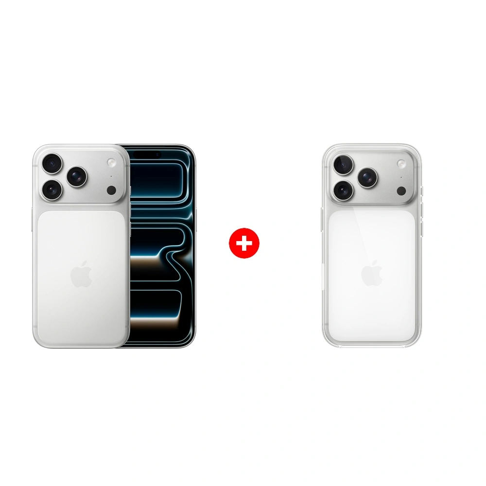 Комплект Apple iPhone 17 Pro 12/256GB Silver + Apple для iPhone 17 Pro Clear Case with MagSafe MGFT4ZM/A 