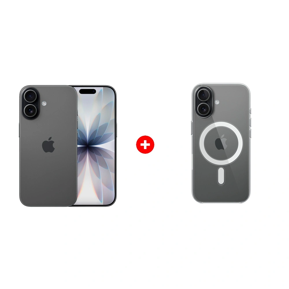 Комплект Apple iPhone 17 8/256GB Black + Apple для iPhone 17 Clear Case with MagSafe MGF24ZM/A 