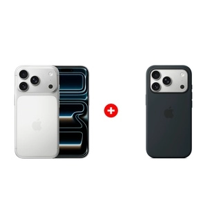 Комплект Apple iPhone 17 Pro 12/256GB Silver + Apple для iPhone 17 Pro Silicone Case with MagSafe Black (MGFK4ZM/A) 