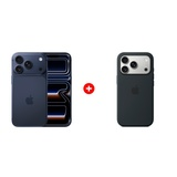 Комплект Apple iPhone 17 Pro 12/256GB Deep Blue + Apple для iPhone 17 Pro Silicone Case with MagSafe Black (MGFK4ZM/A) 