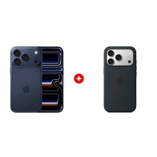 Комплект Apple iPhone 17 Pro 12/256GB Deep Blue + Apple для iPhone 17 Pro Silicone Case with MagSafe Black (MGFK4ZM/A) 