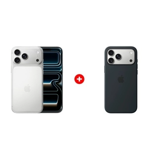 Комплект Apple iPhone 17 Pro Max 12/256GB Silver + Apple для iPhone 17 Pro Max Silicone Case with MagSafe – Black MGFR4ZM/A 