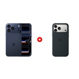 Комплект Apple iPhone 17 Pro Max 12/256GB Deep Blue + Apple для iPhone 17 Pro Max Silicone Case with MagSafe – Black MGFR4ZM/A 
