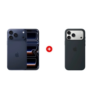 Комплект Apple iPhone 17 Pro Max 12/256GB Deep Blue + Apple для iPhone 17 Pro Max Silicone Case with MagSafe – Black MGFR4ZM/A 