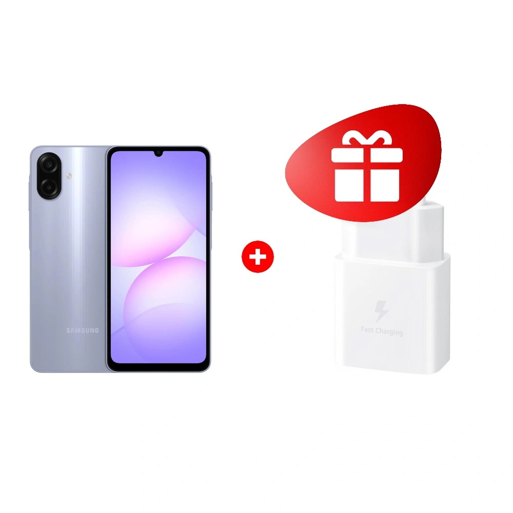 Комплект Samsung Galaxy A07s 4/64GB Light Violet + Samsung 15W EP-T1510NWEGRU White 