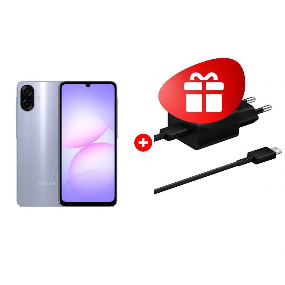Комплект Samsung Galaxy A07s 4/64GB Light Violet + Samsung 15W EP-T1510XBEGRU Black 