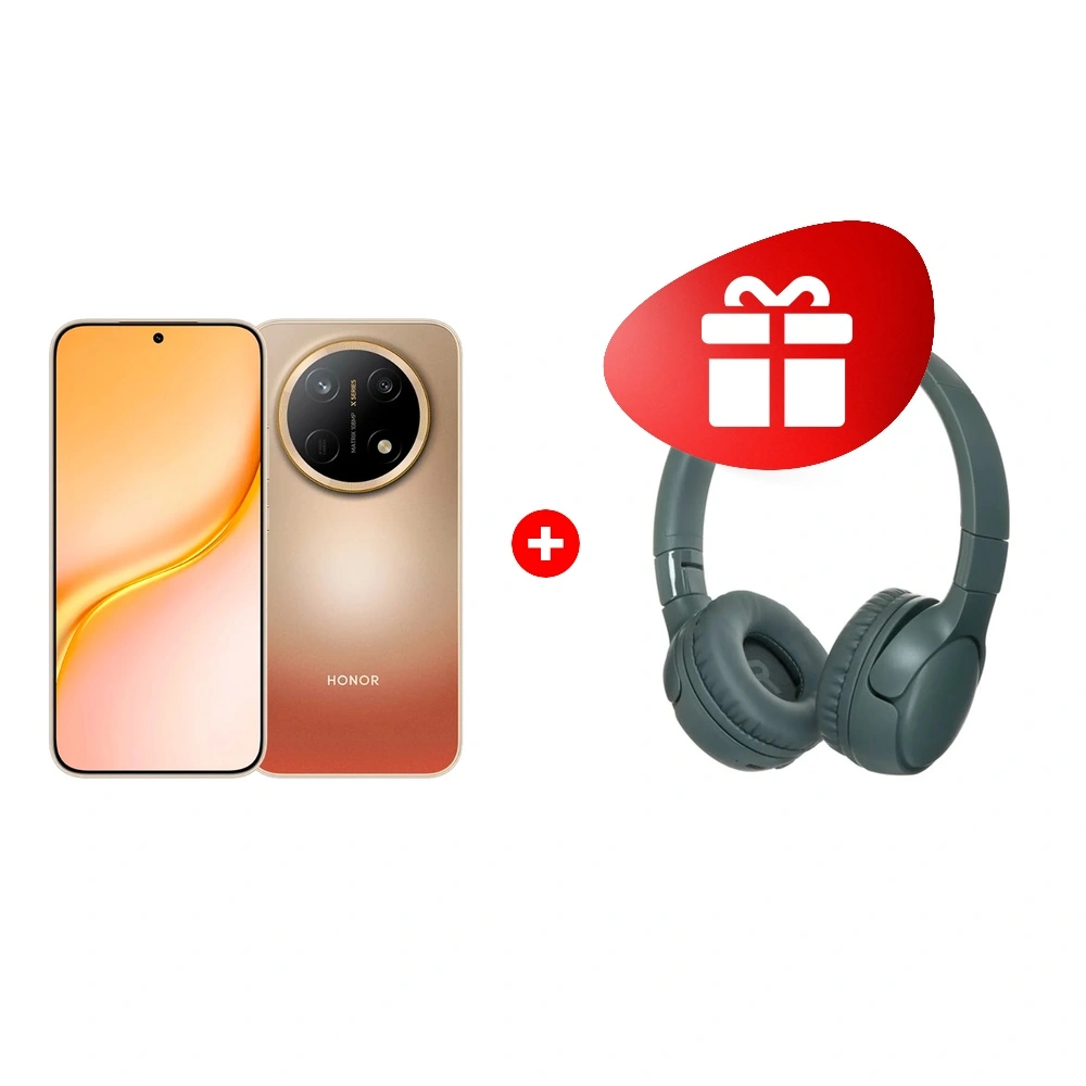 Комплект HONOR X9e Pro 6/256GB Dawn Gold + HONOR Choice Headphones lite grey 