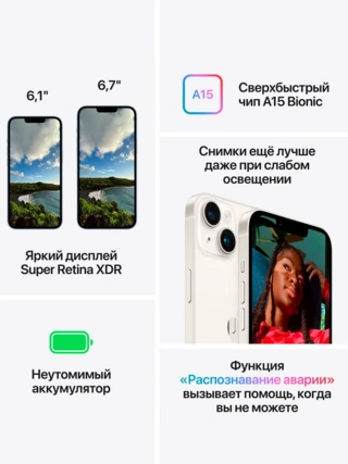 Смартфон Apple iPhone 14 6/128GB Midnight - фото 5