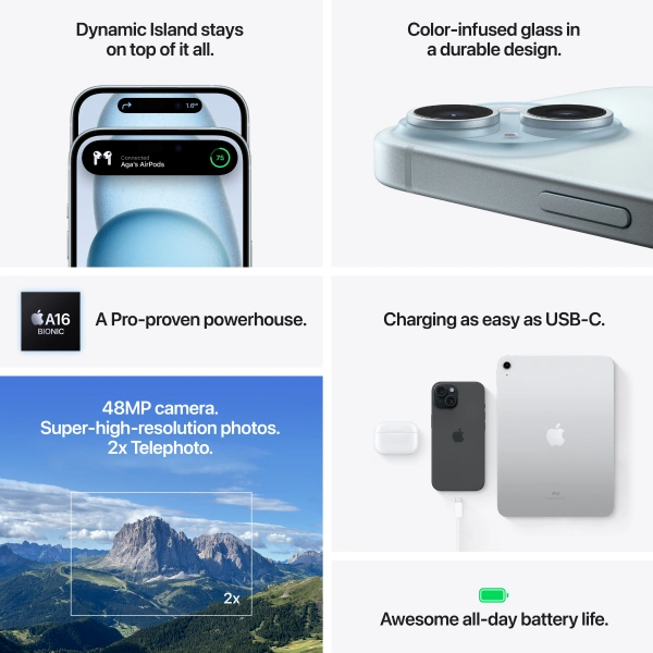 Смартфон Apple iPhone 15 6/128GB Pink - фото 8