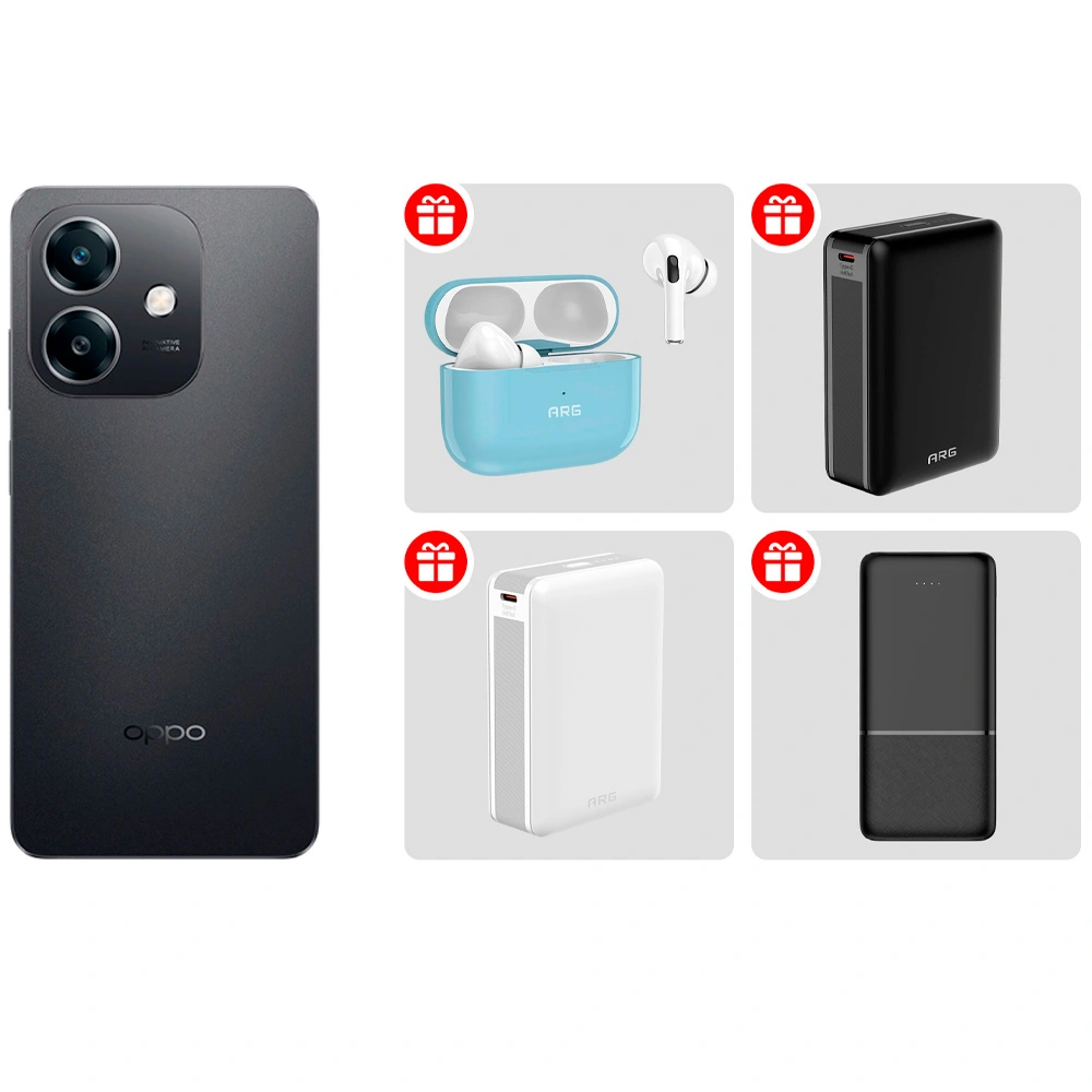 Комплект смартфон OPPO A3 6/128GB Sparkle Black + подарочный комплект