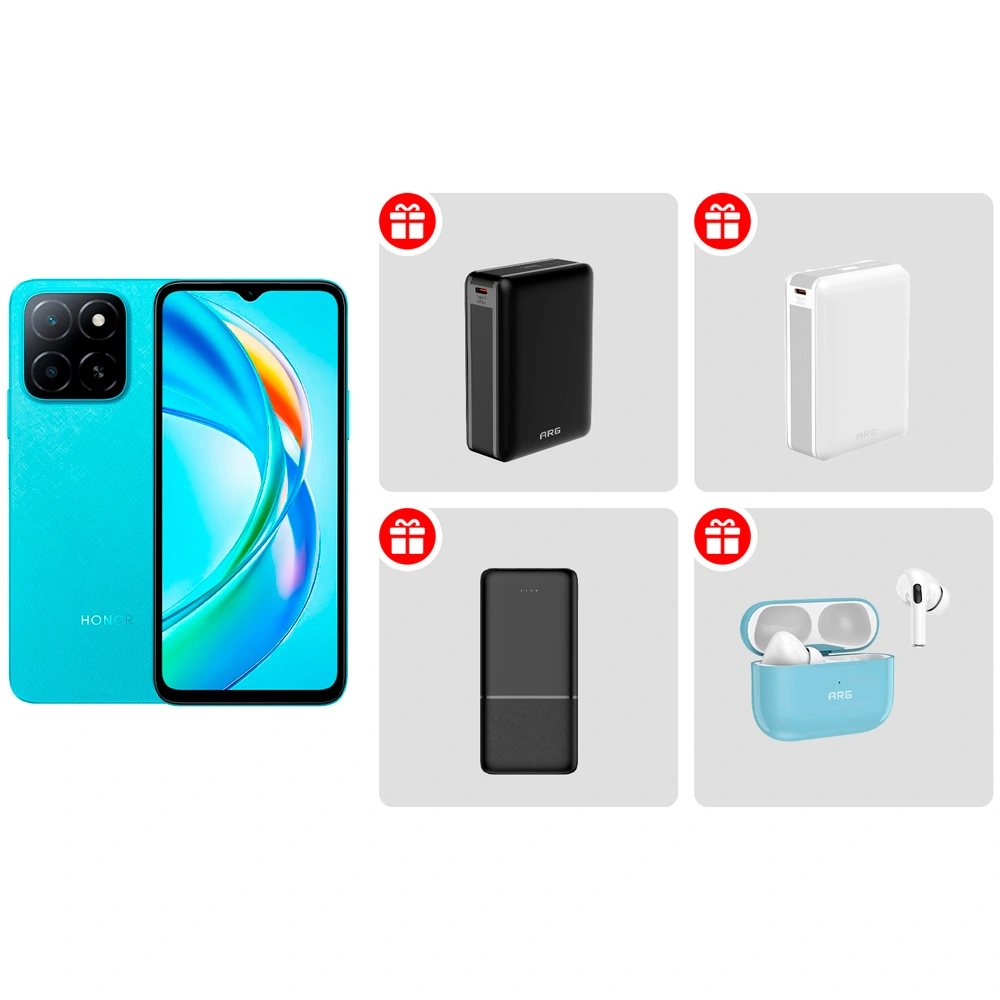 Комплект смартфон Honor X5b Plus 4/128 Ocean Blue + подарочный комплект