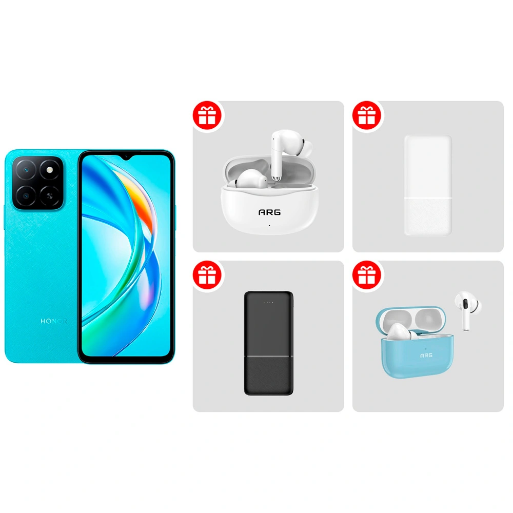 Жиынтық Honor X5b смартфоны 4/64GB Ocean Blue + сыйлық жиынтығы