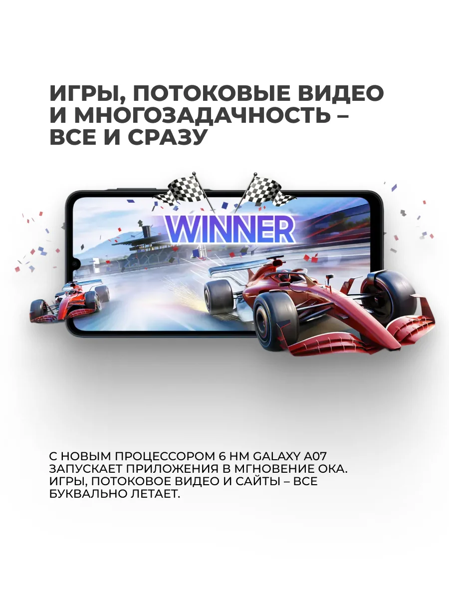 Смартфон Samsung Galaxy A07 4/64GB Black SM-A075FZKDSKZ - фото 7