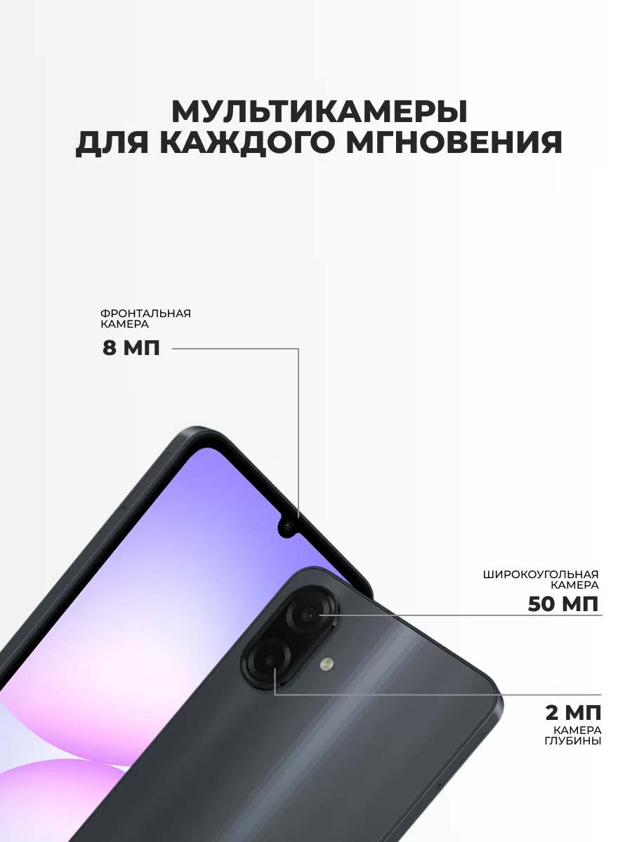 Смартфон Samsung Galaxy A07 4/64GB Black SM-A075FZKDSKZ - фото 4