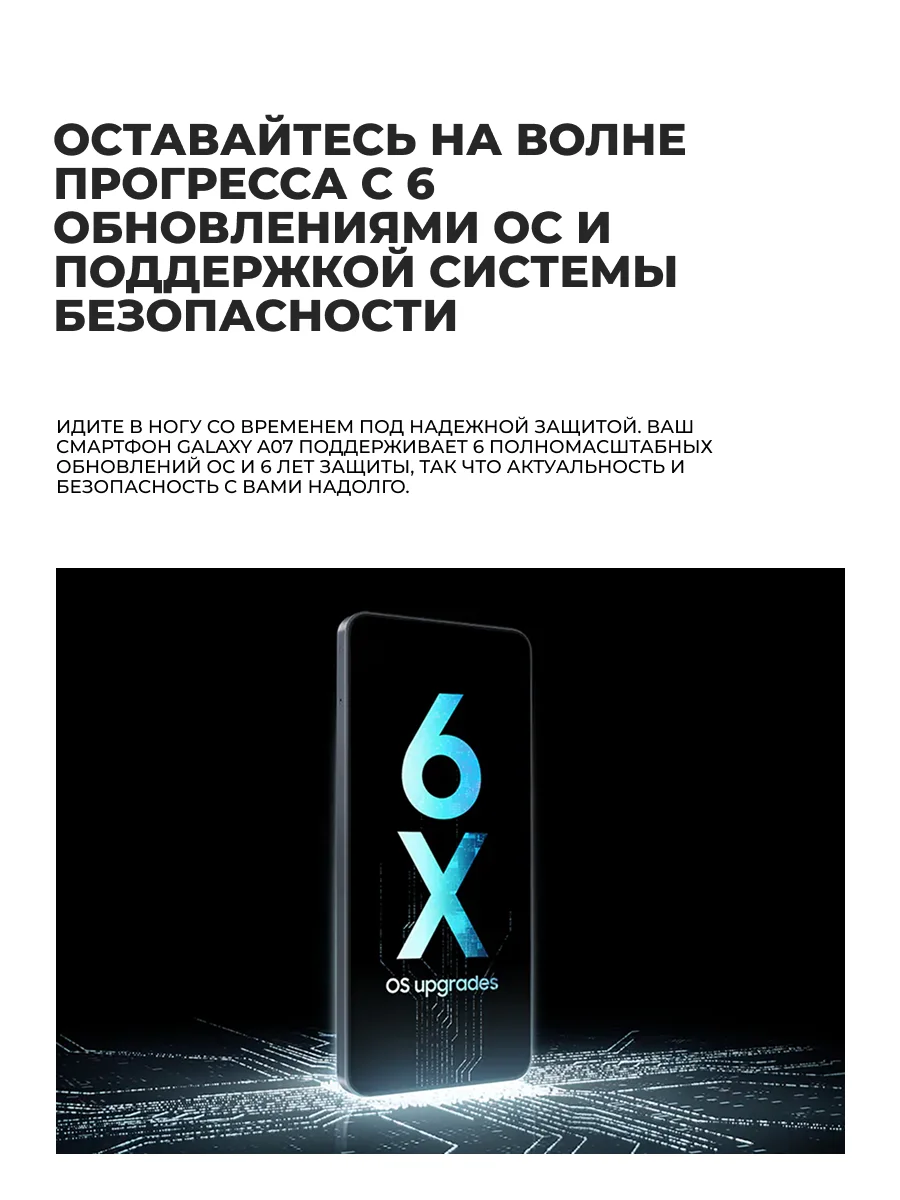 Смартфон Samsung Galaxy A07 4/64GB Black SM-A075FZKDSKZ - фото 6
