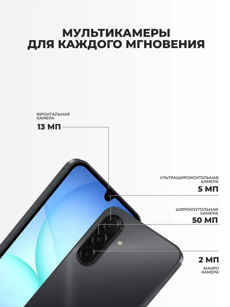 Смартфон Samsung Galaxy A17 8/256GB Black SM-A175FZKOSKZ - фото 4